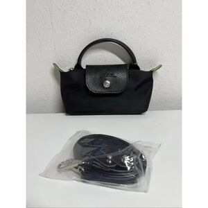 Longchamp Black Mini Bag with Green Accents🖤🖤